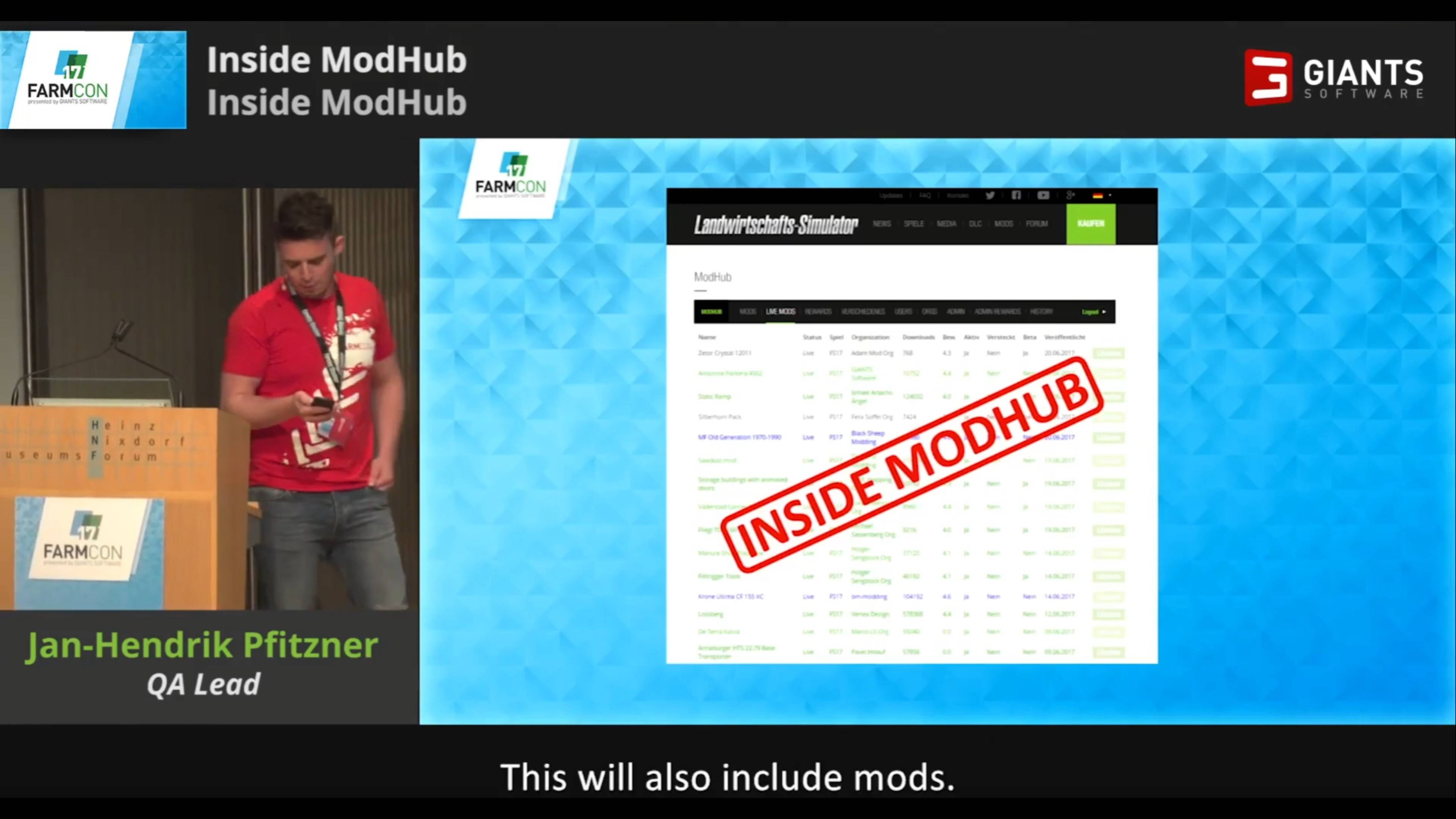 FarmCon 17 внутри Modhub - Ян-Хендрик Пфицнер