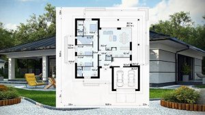 Z378 Проект одноэтажного дома с гаражом на две машины
