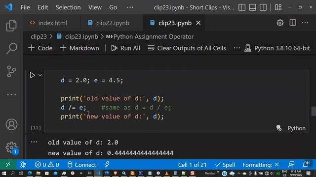 Python Assignment Operators (#23) #assignmentoperators
