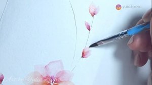 Как нарисовать весенние цветы Акварелью Подробный Мастер класс