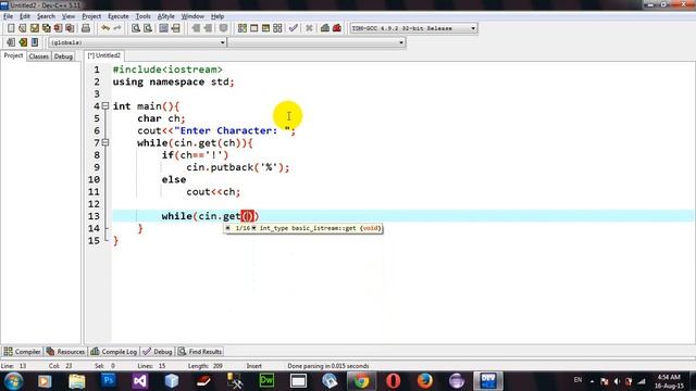 How to Use While Loop Peek and Putback Function in C++ DevC++
