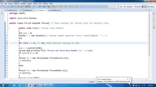Java BE CSE Lab CS8383 Exp 9 multi-threaded application that has three threads смотреть онлайн