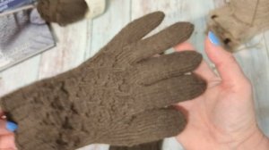 Мужские перчатки спицами