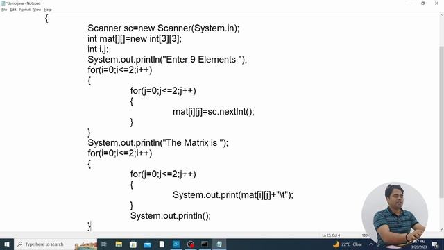 EP-15: (Java Tutorial) Double Dimensional Array (Examples- Matrix Print, Matrix Transpose)