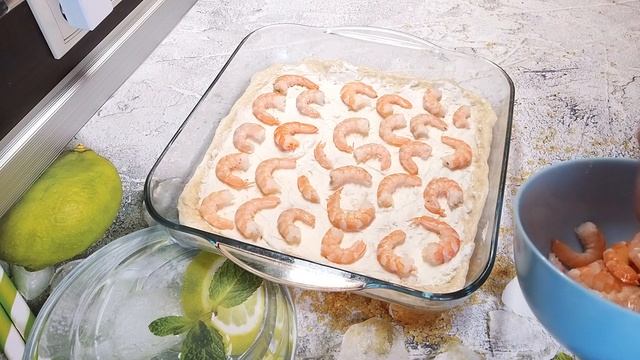 Пицца с креветками и творожным сыром./Самая вкусная #пицца#pizza with shrimp/Тесто для пиццы/Рецепт