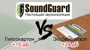 Материалы для звукоизоляции. Сравнение панелей SoundGuard Экозвукоизол с гипсокартоном.