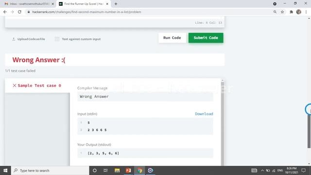 Hacker rank python runner up score solution | Hacker rank solutions in Telugu | Hacker rank