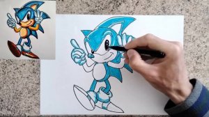 How to draw Sonic with markers /Cómo dibujar a Sonic /Как нарисовать Соника .