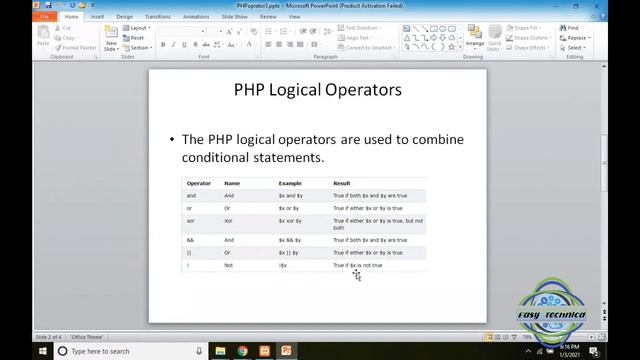 PHP opretors  | Logical Operator |String Operator  | Array Operator | Conditional Assignment Opreto