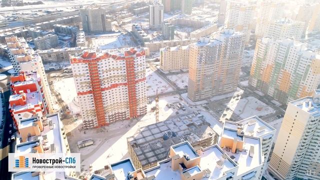 Мкр. «Шушары» от застройщика «Дальпитерстрой» (аэросъемка: март 2018 г.)