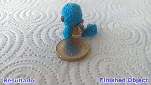 Squirtle Patrón Micro Amigurumi - Free Pokemon Pattern. 0.6mm hook. KeyChain llavero