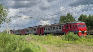 Электропоезд ЭТ2М-141, станция Пупышево