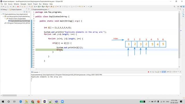 Important Java Program for Interviews Pgm 10: How to Find Duplicate Elements in an Array