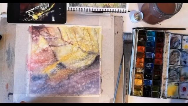 Золотой ключ. Урок по акварели