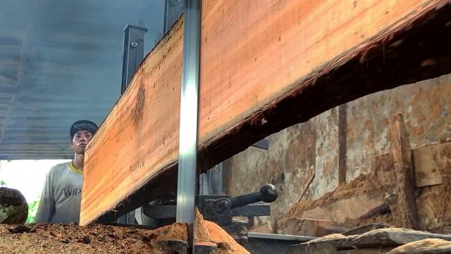 Usia 100 tahun lebih kayu besar paling empuk dan ringan di gergaji sawmill bahan papan смотреть онлайн