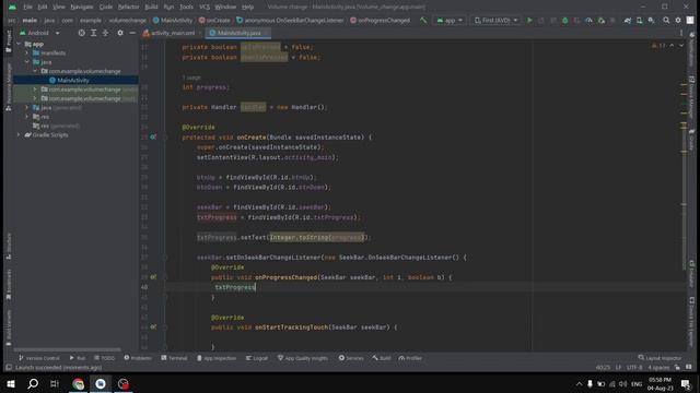 Automatic volume change app in android | Handler and Runnable when button is pressed and held down.