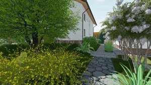 Ландшафтный дизайн. Проект участка 19 соток Irlbach Бавария.
