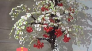 Дерево из бисера "Зимняя рябина"