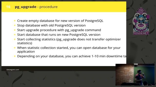 Ilya Kosmodemiansky. An ultimate guide to upgrading your PostgreSQL installation. FOSDEM 2020. смотреть онлайн
