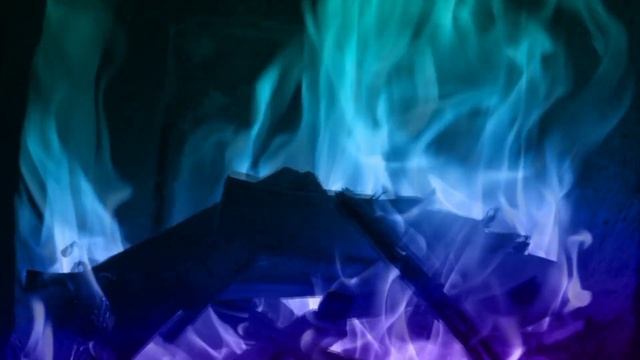 Синий огонь в камине Футуристический фон заставка на экран 1 час HD смотреть онлайн