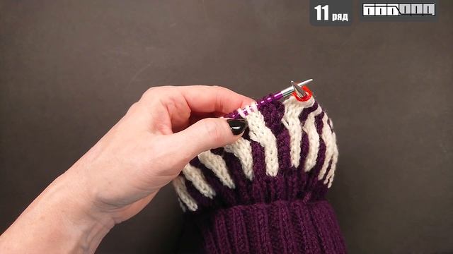ТЕПЛАЯ ШАПОЧКА НА ЗИМУ / Мастер-класс по вязанию женской шапки спицами со схемой