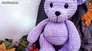 Амигуруми: схема Лавандовый мишка. Игрушки вязаные крючком - Free crochet patterns.