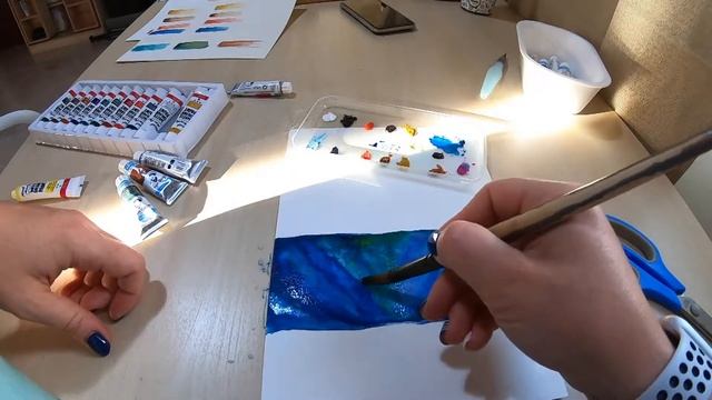 Маяк и ночное небо - урок рисования акварелью. Lighthouse and the stars - watercolor drawing lesson смотреть онлайн