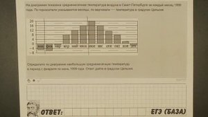 ? На диаграмме показана среднемесячная температура... | ЕГЭ БАЗА 2018 | ЗАДАНИЕ 11 | ШКОЛА ПИФАГОРА
