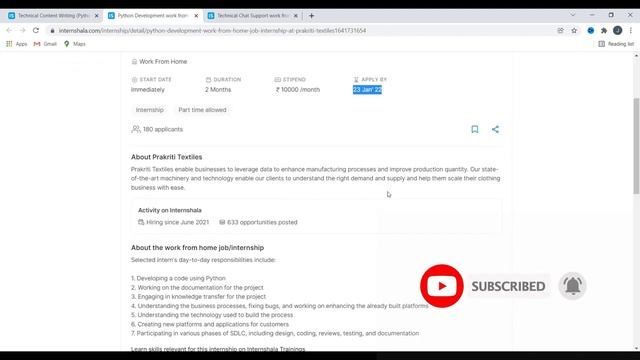 Python Internship Work From Home 2022 ? | Internshala Python Internship 2022 In Tamil ?