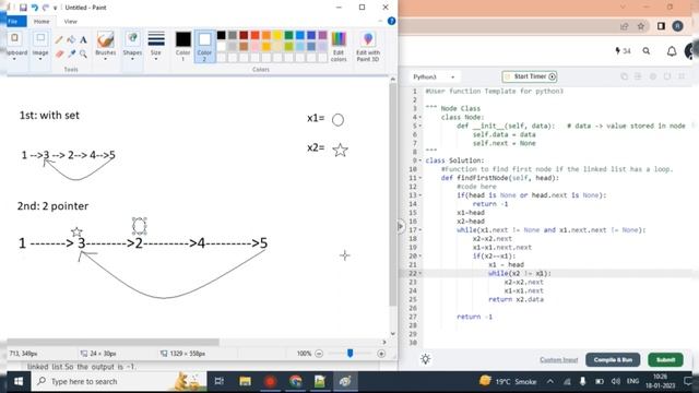 GFG - Find the first node of loop in linked list- 18_Jan_2023 || POTD || Geeksforgeek || Rohan Shah