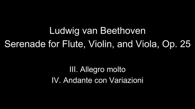 Ludwig van Beethoven Serenade for Flute, Violin, and Viola in D Major, Op.25 смотреть онлайн