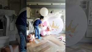 Как сделать круглую фотозону. Фотозона на один годик. Круглая фотозона