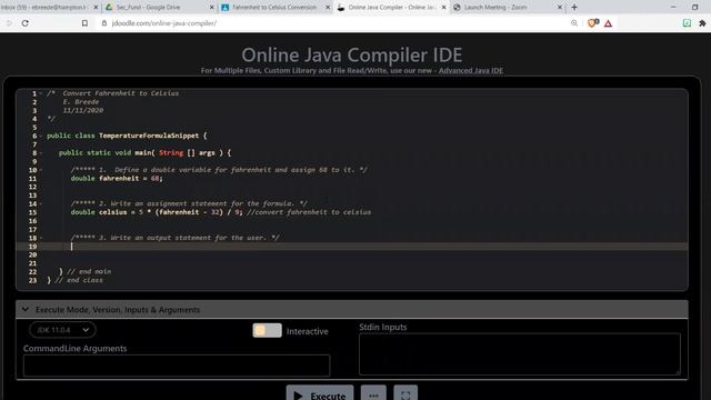 Java FtoC tutorialVideo