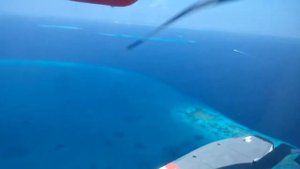 Traveling in Skye on a seaplane from Kudafushi Resort to Velana International Airport - Maldives.