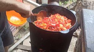 БАКЛАЖАНЫ В КАЗАНЕ НА КОСТРЕ.ОВОЩНАЯ ИКРА С БАКЛАЖАНАМИ #66