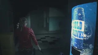 Resident Evil 2 Remake Claire Redfield Scenery B Part2. Зомби и ликеры. Таинственный монстр в шляпе.