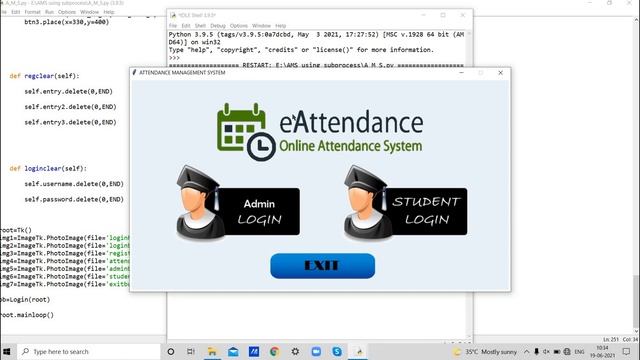 AMS using SubProcess with login system || MySQL || Attendance Management System || Python Projects