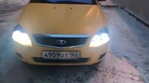 Фары Приора 4 би-линзы + ДХО с поворотником