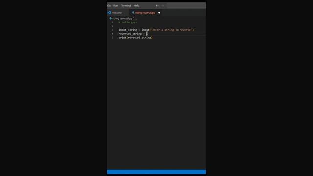 reversing a string in one line in python | Python basic tips