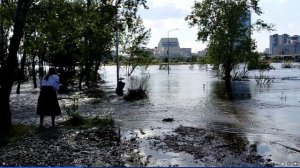 Паводок 2021. Красноярск затопило. Сброс воды с ГЭС. Съемка с высоты