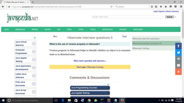 What is the use of version property in hibernate?
| javapedia.net смотреть онлайн