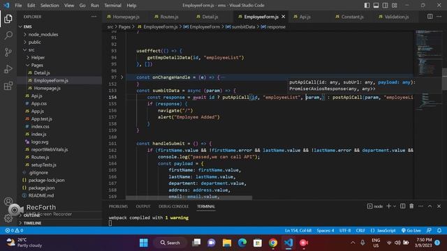 React js project (part 4) : Employee Management System using React, material ui, Hooks, API, etc
