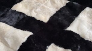 Меховой ковер из каракуля и натуральной 100% овчины / дорожка меховая / Покрывало на диван/ 2