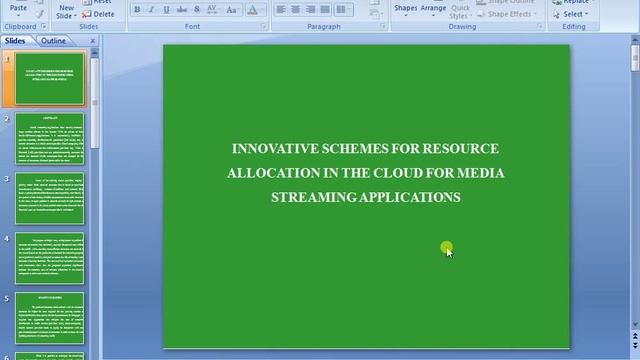IEEE 2015 JAVA INNOVATIVE SCHEMES FOR RESOURCE ALLOCATION IN THE CLOUD FOR MEDIA STREAMING APPLICAT