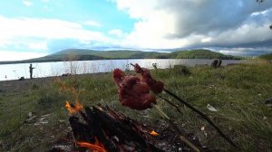 КРУПНЫЙ ЛЕЩ НА ДОНКИ/МЯСО НА РОЖНЕ/ЖАРКОЕ В АФГАНСКОМ КАЗАНЕ/МУЖСКОЙ ОТДЫХ/РЫБАЛКА С НОЧЁВКОЙ!!!