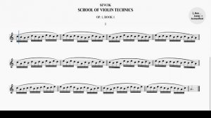 《SEVCIK SCHOOL OF VIOLIN TECHNICS OP. 1 BOOK 1》Exercise 1- Part 2 (16th Note, ♩=60)