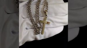 Православный крестик без распятия на цепочке плетение Шопард ручной