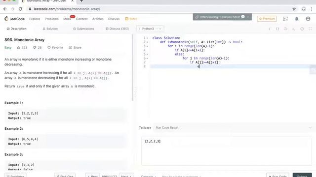 LeetCode - 896 Monotonic Array - Python смотреть онлайн