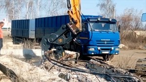Установка гидролинии и крашера на JCB